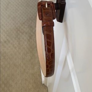 37” Cognac color genuine Italian leather belt